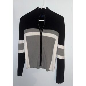 Limited Too Sporty Colorblock Zip Up Mockneck Sweater Jr Size 7 Vintage Y2K